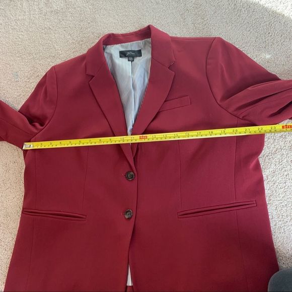 J Crew Schoolboy Jacket Blazer Two Button Lined Notch Lapel Maroon Burgundy Red - Picture 12 of 13